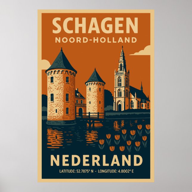 Poster Schagen, Noord Holland - Nederland Travel (Devant)