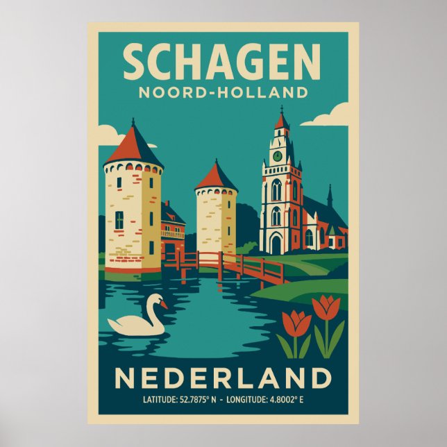 Poster Schagen, Noord Holland - Nederland Travel (Devant)