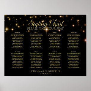 Poster Schéma de siège Mariage de 8 tables brillant