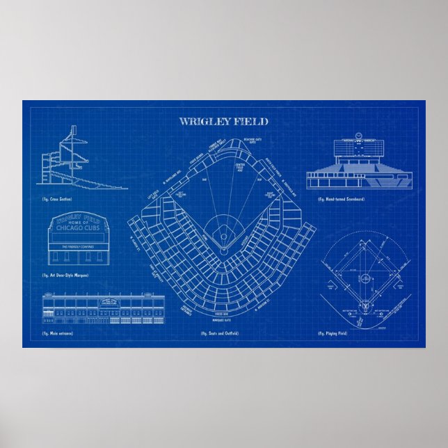 Poster Schéma directeur du terrain Wrigley (Devant)
