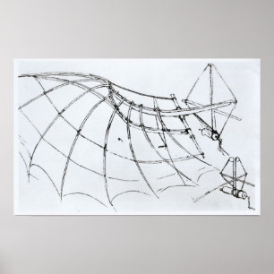 Poster Schéma d'une aile mécanique