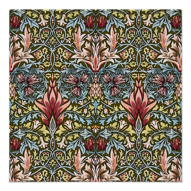Poster Schéma floral William Morris Snakeshead (Devant)