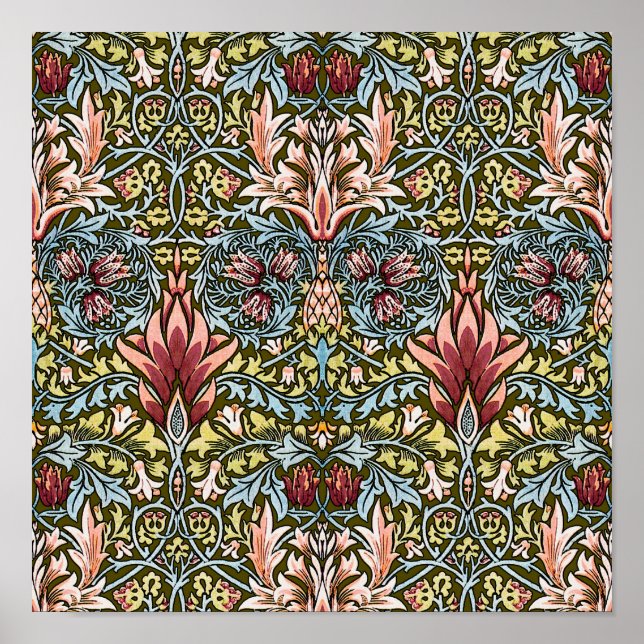Poster Schéma floral William Morris Snakeshead (Devant)