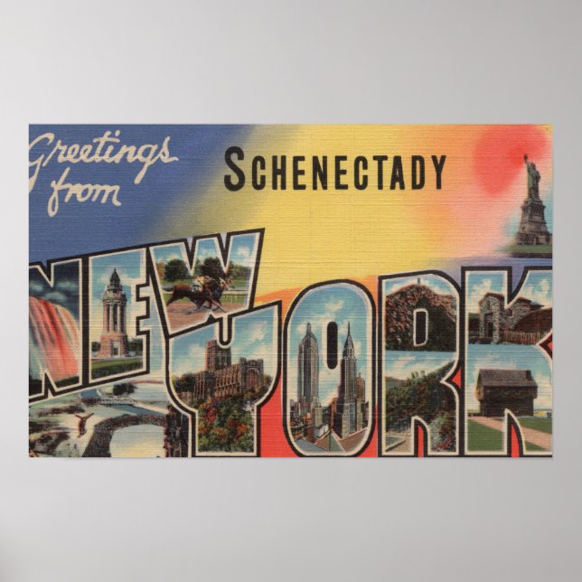 Poster Schenectady, New York - Scènes de grandes lettres (Devant)