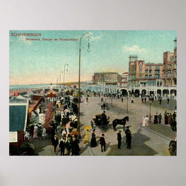 Poster Scheveningen, La Haye, Pays-Bas, Boulevard (Devant)