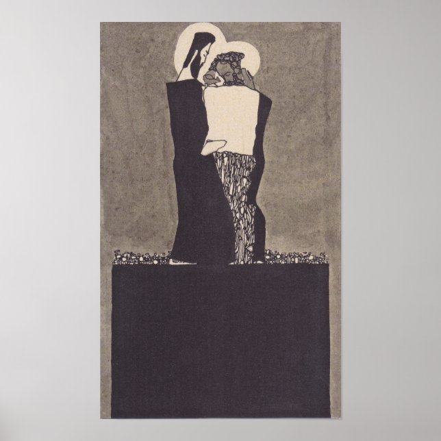 Poster Schiele - Deux hommes 1909 (Devant)