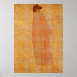 Poster Schiele - Femme debout Avec Un Long Mant