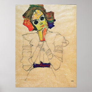 Poster Schiele - Fille avec lunettes de soleil 1910