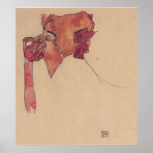 Poster Schiele - Gerti avec résille 1910