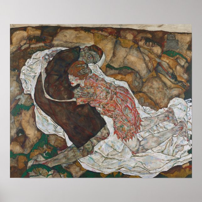 Poster Schiele - La Mort Et La Jeune Fille (Devant)