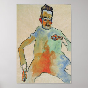Poster Schiele - Le Joueur de Violoncelle 1910