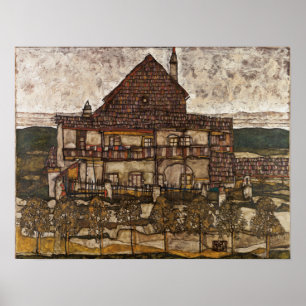 Poster Schiele - Maison avec toit de bardeaux (Vieille Ma