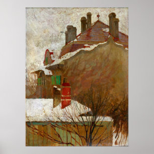 Poster Schiele - Maisons En Hiver (Vue Depuis Le Studio)