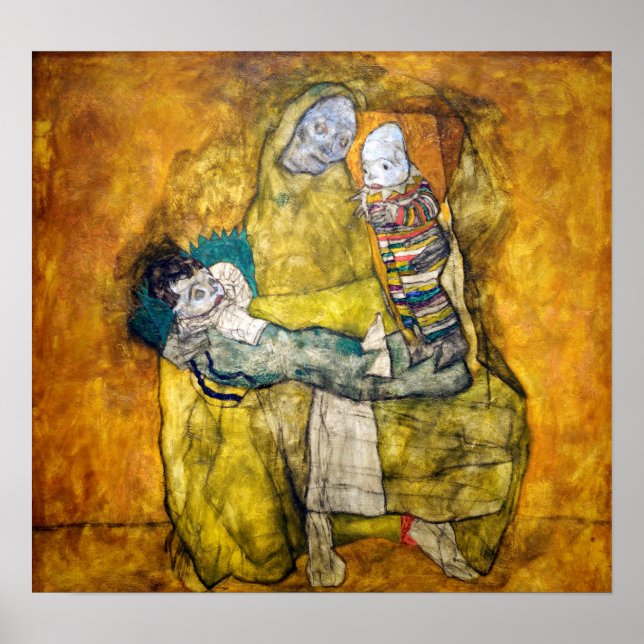 Poster Schiele - Mère Avec Deux Enfants (Devant)