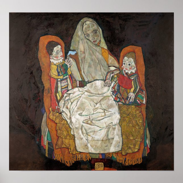 Poster Schiele - Mère Avec Deux Enfants (Devant)
