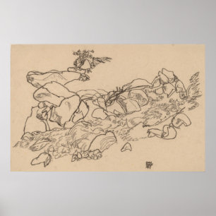 Poster Schiele - Mountain Stream 1917
