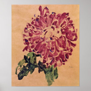 Poster Schiele - Red Chrysanthemum 1910