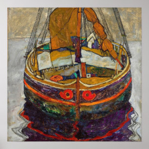 Poster Schiele - Trieste Bateau de pêche