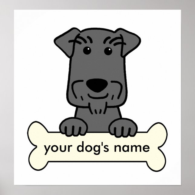 Poster Schnauzer miniature personnalisé (Devant)
