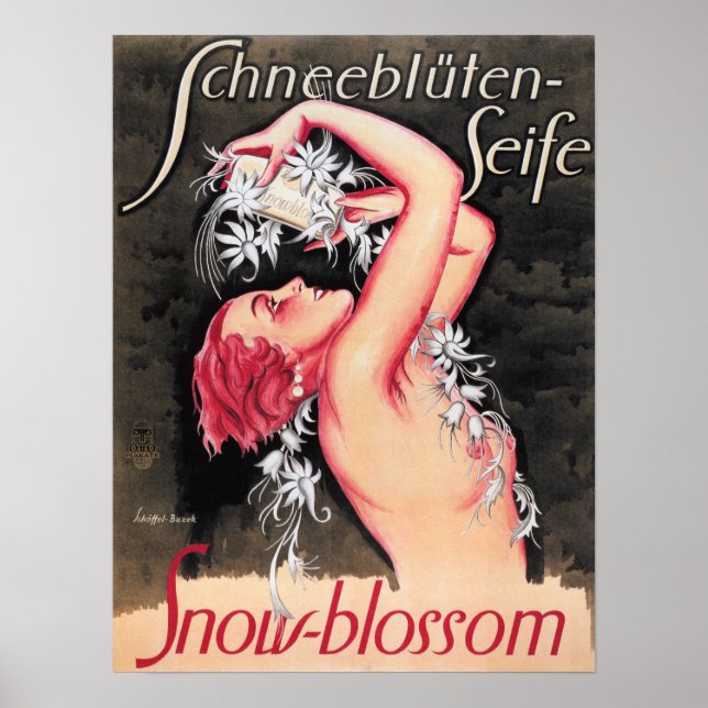 Poster Schneebluten Seife Snow Blossom Bath Soin allemand (Devant)