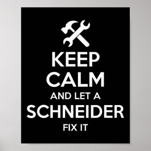 Poster Schneider Funny Nom de famille Anniversaire Famill