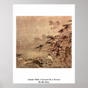Poster Scholar Avec Serveuse Sur Une Terrasse De Ma Yuan