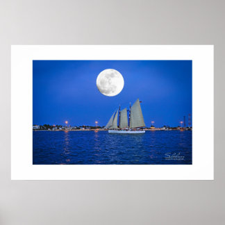 Poster Schooner lunaire—Key West, FL