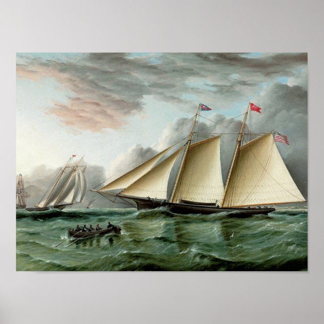 Poster Schooner Mohawk du phare de Sandy Hook (Devant)