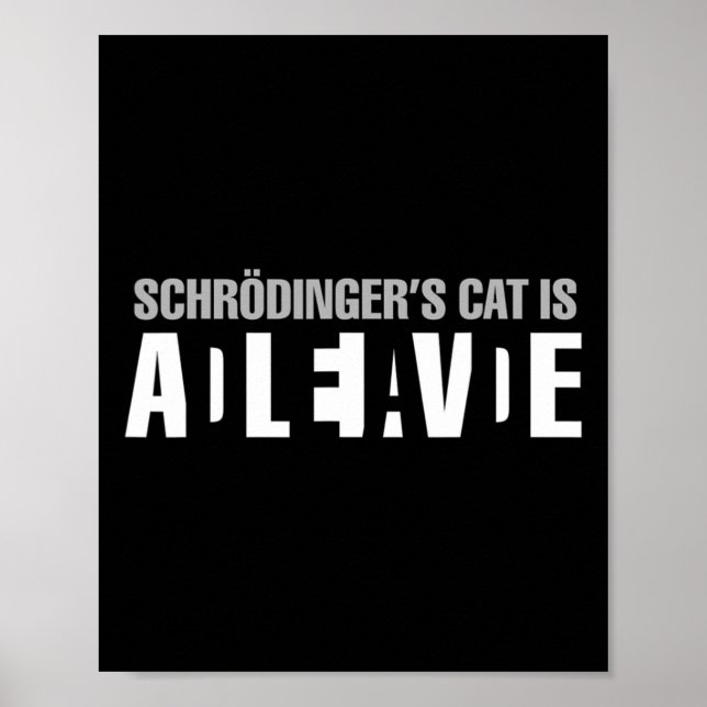 Poster Schrodinger's Cat is Alive Dead Paradox Science Ge (Devant)