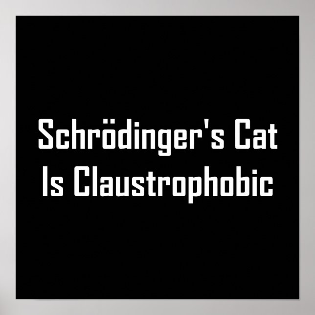Poster Schrodingers Cat Is Claustrophobes (Devant)