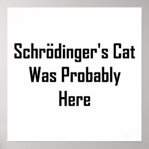 Poster Schrodinger's Cat Was Probably Here