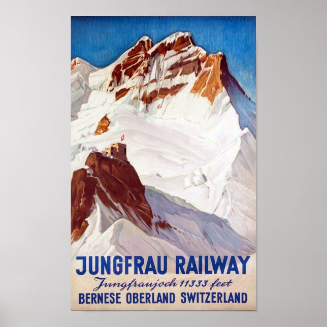 Poster " Schweiz : 1936 Berner Oberland - Jungbahn Reise (Devant)