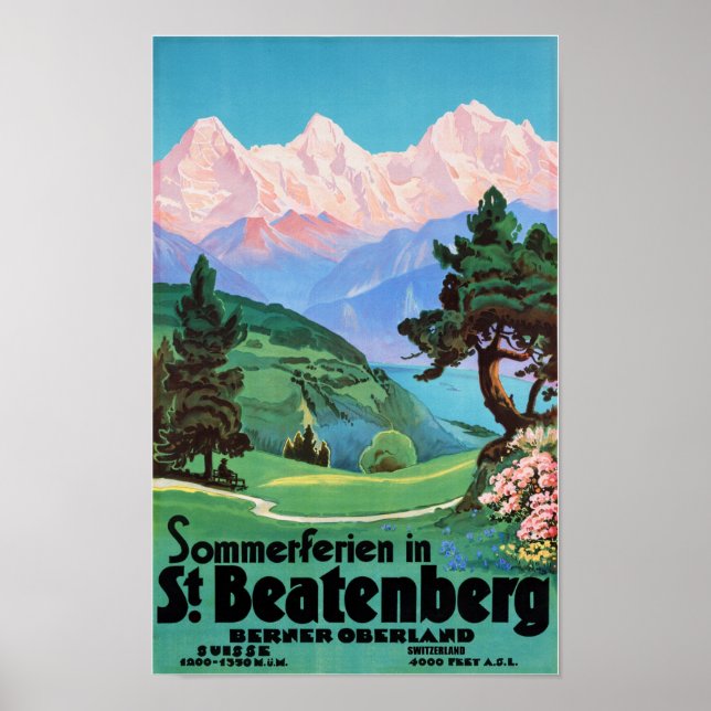 Poster " Schweiz : 2022/heute Kt. Berne - St. Beatenberg. (Devant)
