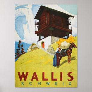 Poster " Schweiz : 2022/heute - Kt. Wallis Sommer Reise..