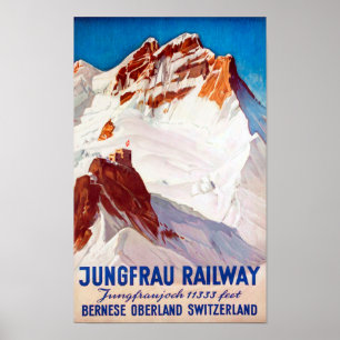 Poster " Schweiz : Berner Oberland 1936 - Jungbahn Reise