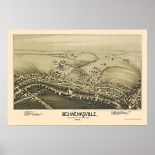Poster Schwenksville, PA Carte panoramique - 1894
