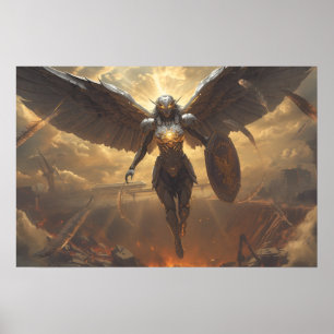 Poster Sci Fi Fantastique : Valkyrie de l'Aube en Ruines
