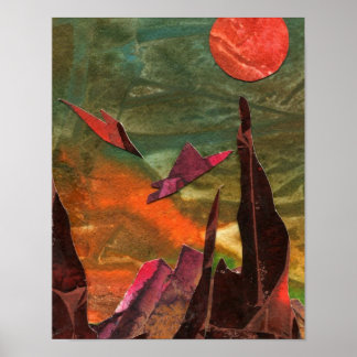 Poster Sci-Fi "Oiseaux de feu" formes de vie alien en vol