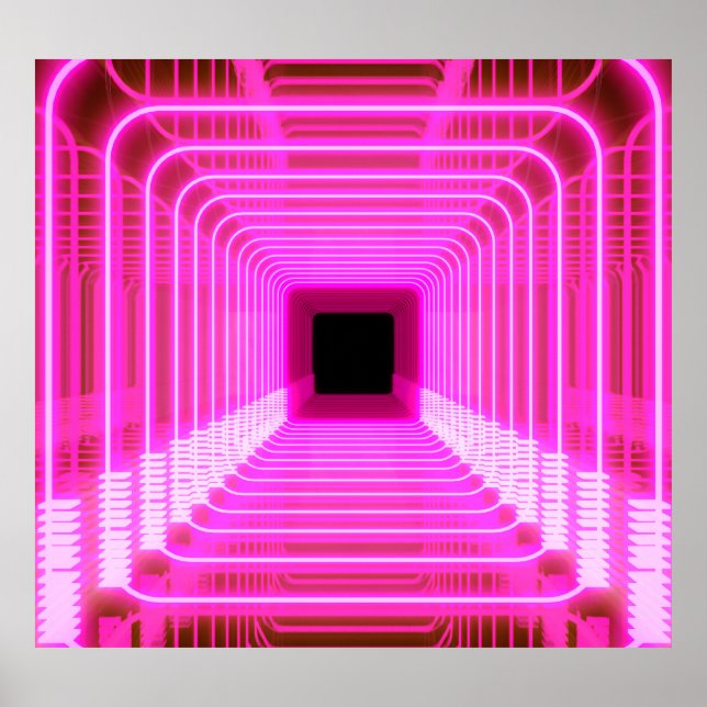 Poster Sci-Fi Retro 3D : Illustration d'art pop (Devant)