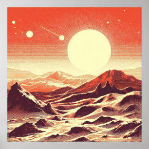 Poster Sciage de paysage SF Mars 2