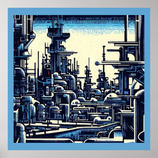 Poster Sciage urbain futuriste SF 4