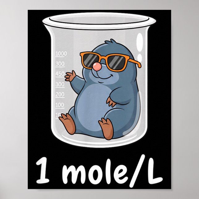 Poster Science &amp; Technology Funny Chemistry 1 Mole L  (Devant)