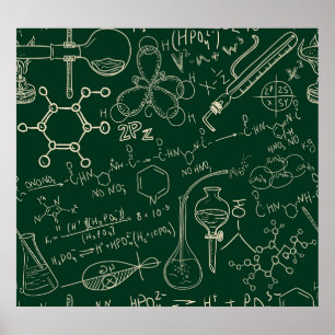 Poster Science, chimie, motif de laboratoire vintage