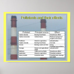 Poster Science, chimie, polluants et leurs effets