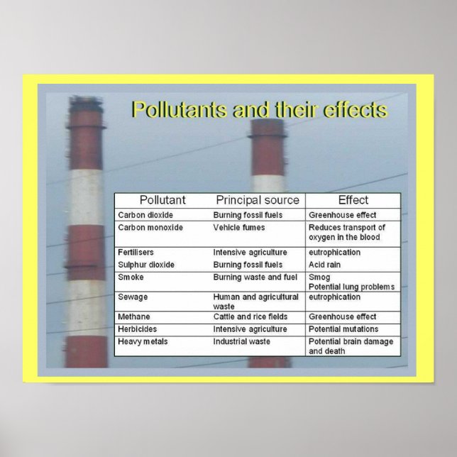 Poster Science, chimie, polluants et leurs effets (Devant)