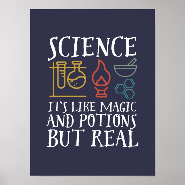 Poster Science comme la magie et la potion Geek scientifi (Devant)