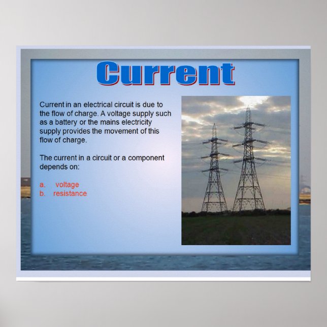 Poster Science, Courant électrique (Devant)