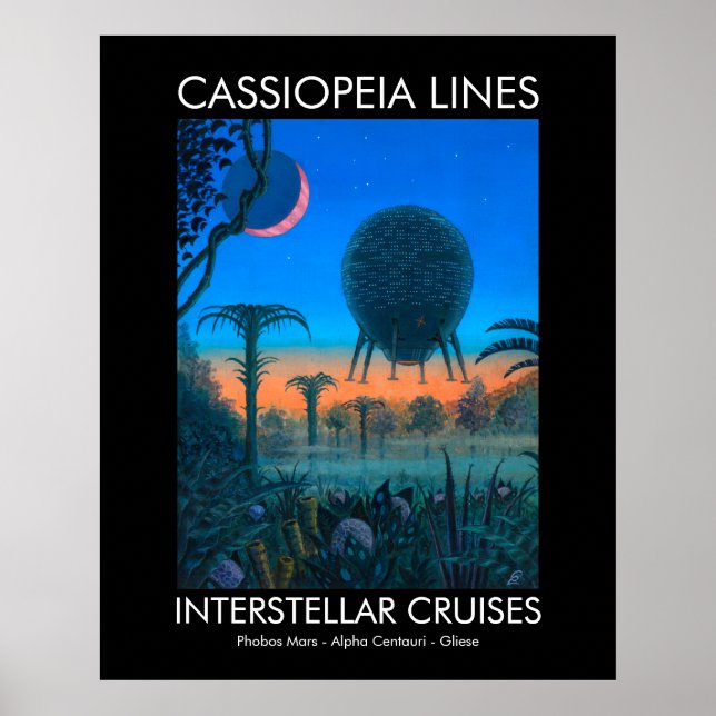 Poster Science-fiction Interstellar Cruises Caspar Lines (Devant)