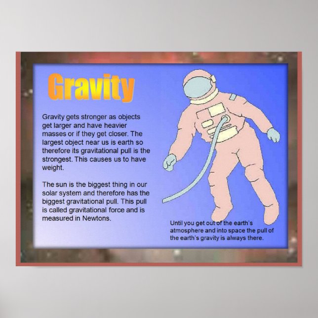 Poster Science, gravité (Devant)