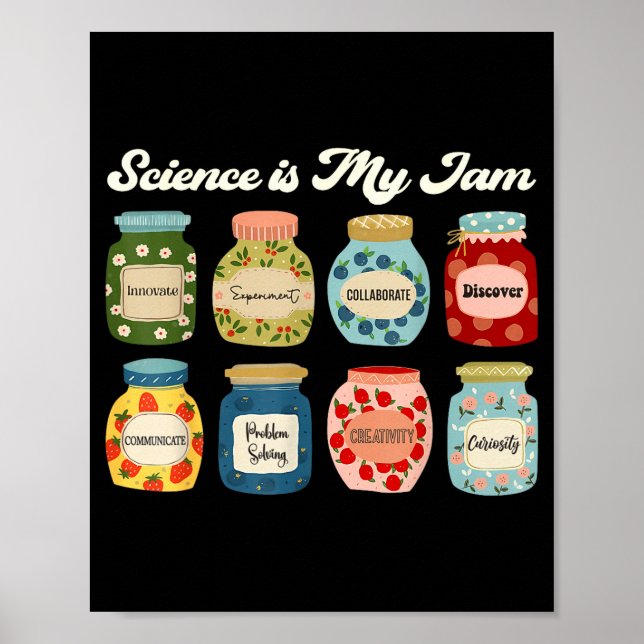 Poster Science Is My Jam Teacher Shirt Stem Student Educa (Devant)